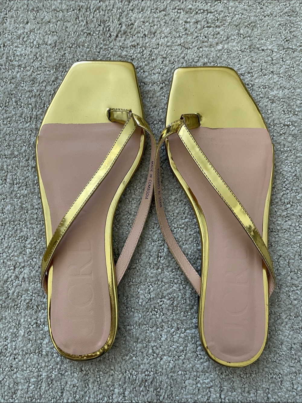J. Crew Gold Mirror Metallic Capri Thong Sandal